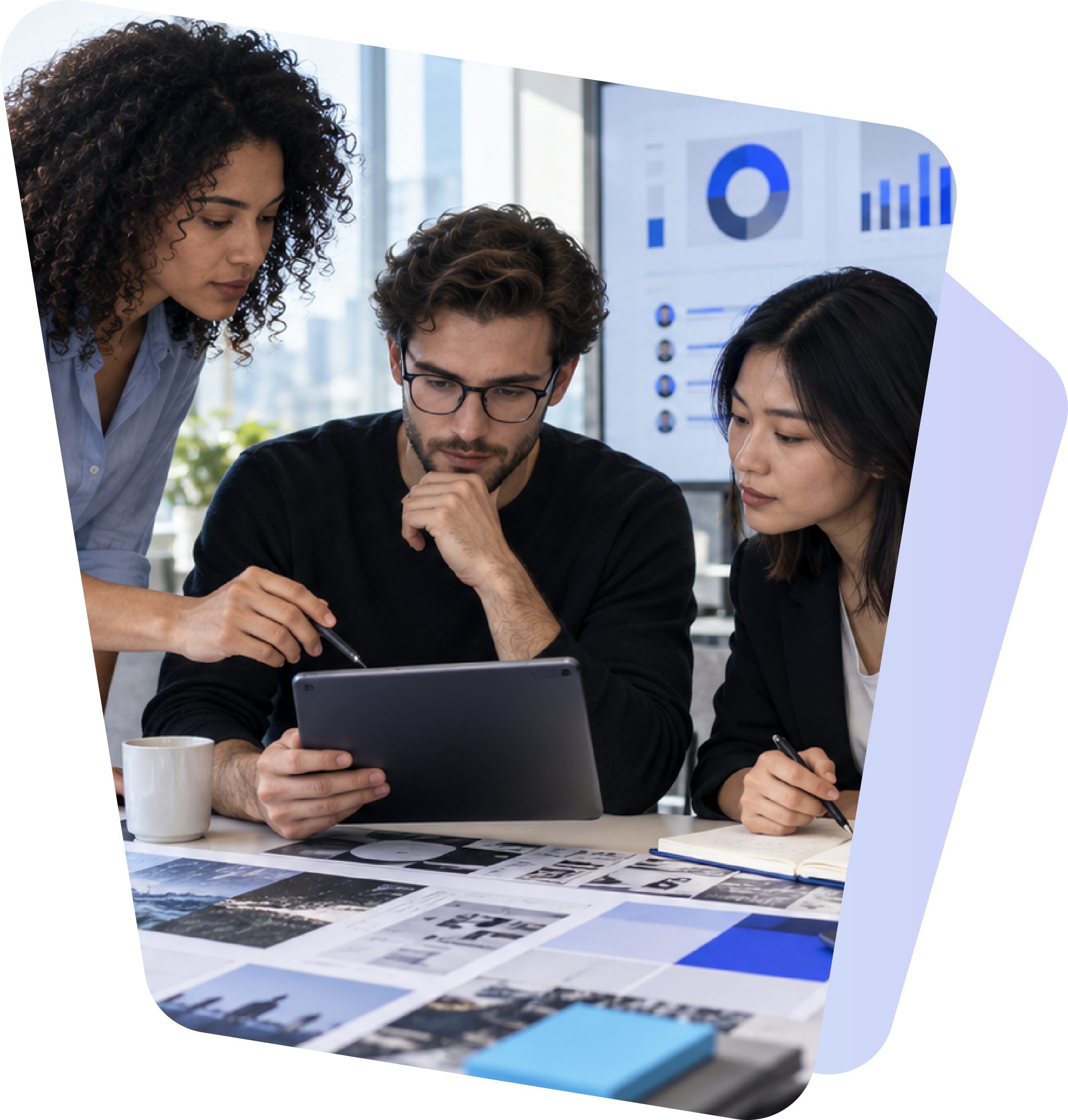 Consulting Suma team reviewing insights together